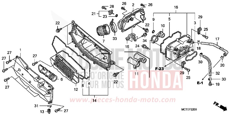 AIR CLEANER for Silver Wing PURE BLACK (NH237) from 2007